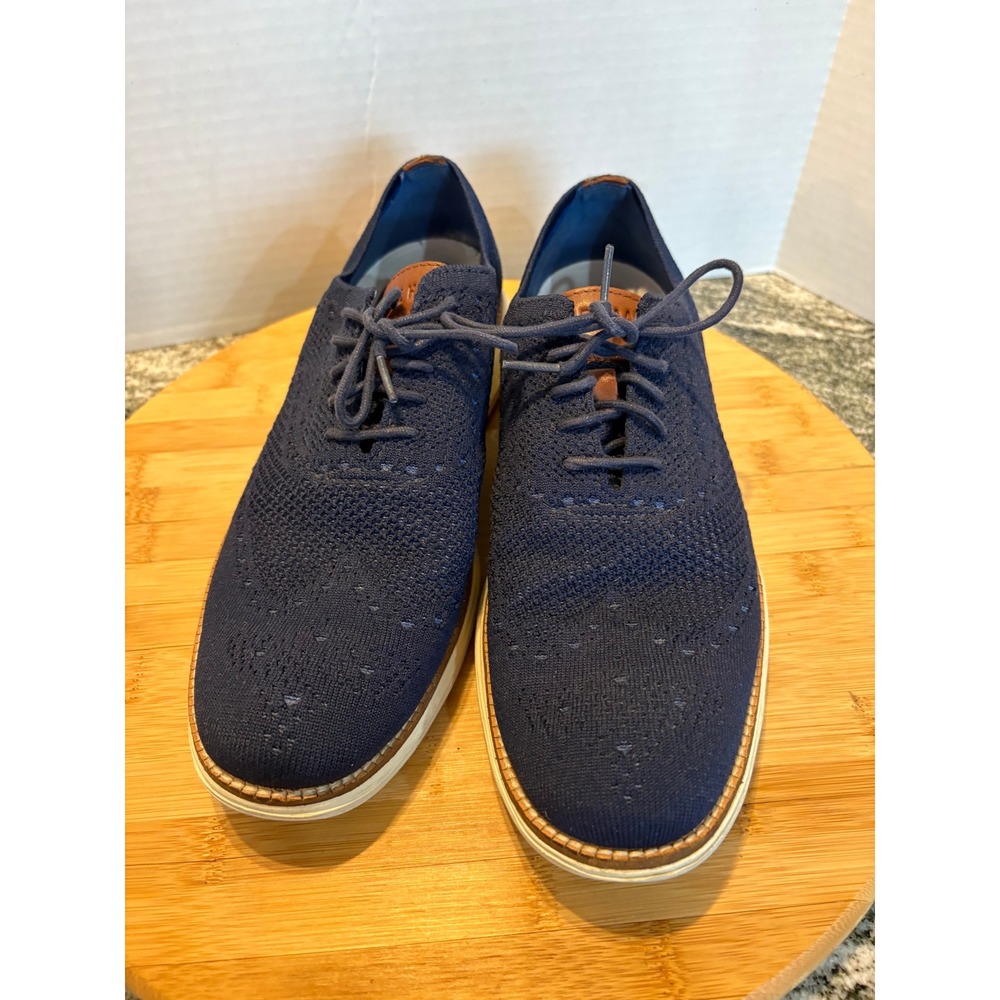 Cole Haan Mens ZERØGRAND Knit Oxford Dress Shoes - Blue, Size 9M